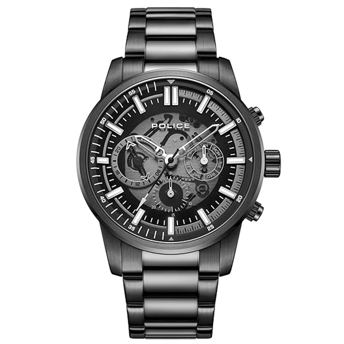 MONTRE POLICE HOMME M.FONCTION ACIER